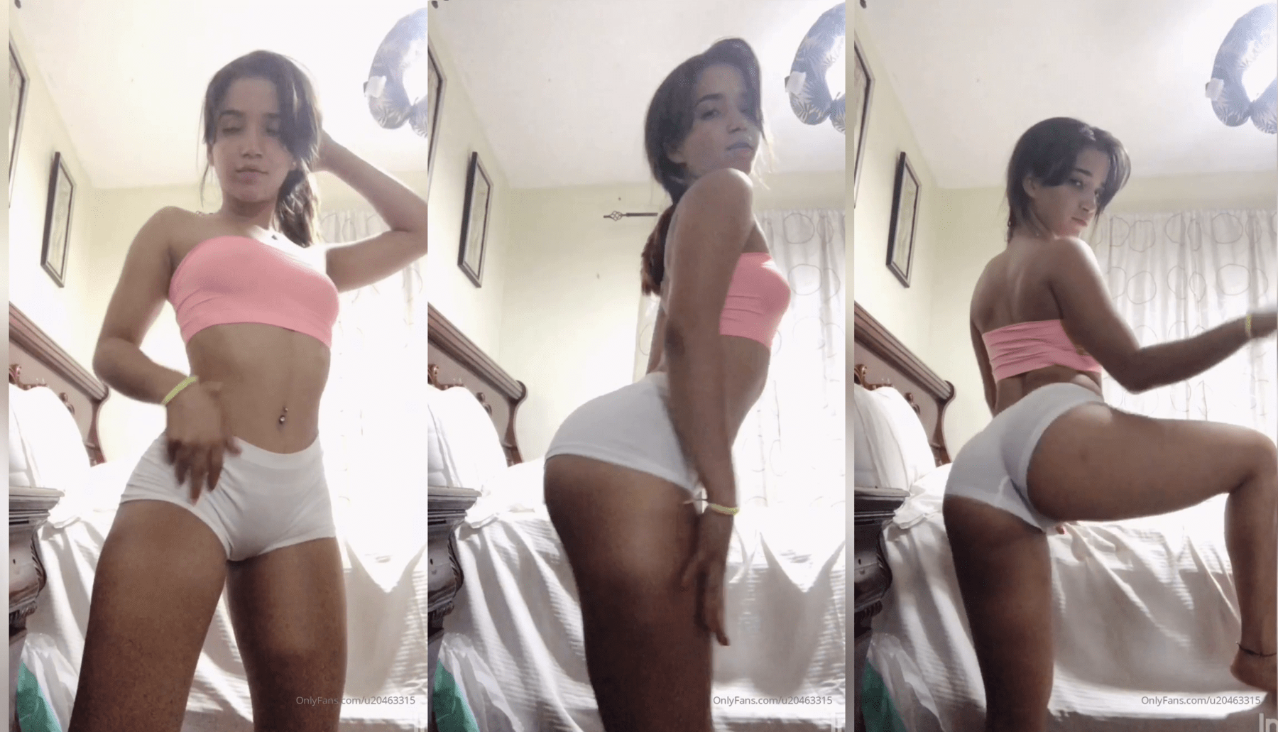 Portada: Caomi Madalis moviendo el culo en pantis blanco en OnlyFans