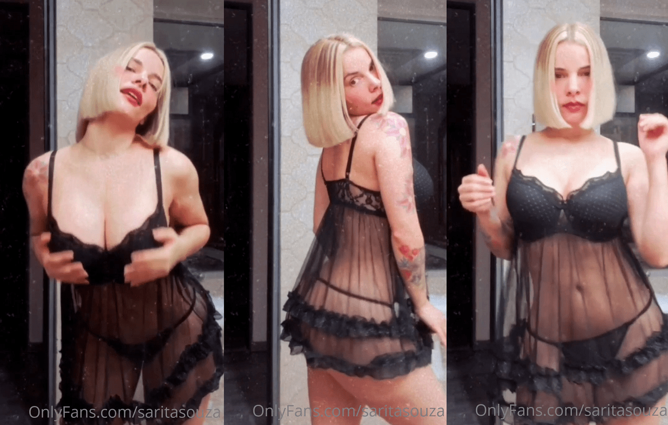 Portada de Sarita Souza Onlyfans video bailando en babydoll negro