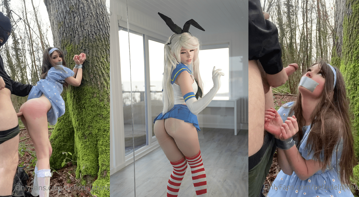 Portada de Belle Delphine Onlyfans video porno follada en el bosque